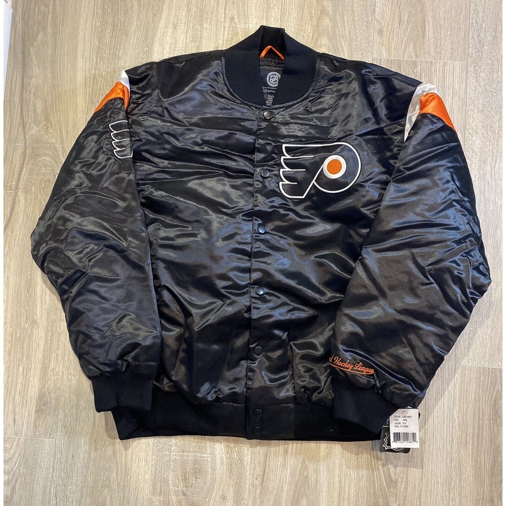 Philadelphia Flyers Black Satin Bomber Jacket